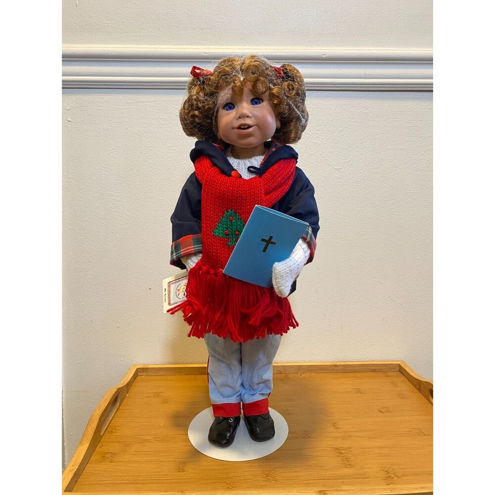 Vintage Good Kruger Christmas Carols #256/1000 21" Doll w/ Hymnal Stand Box NIB
